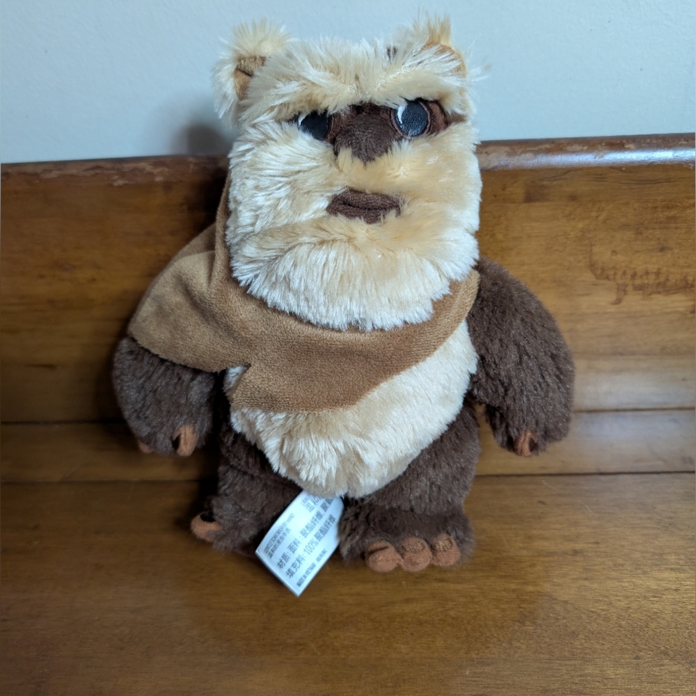 Disney Parks Authentic Original  10" Star Wars Ewok Brown Fluffy Plush Toy